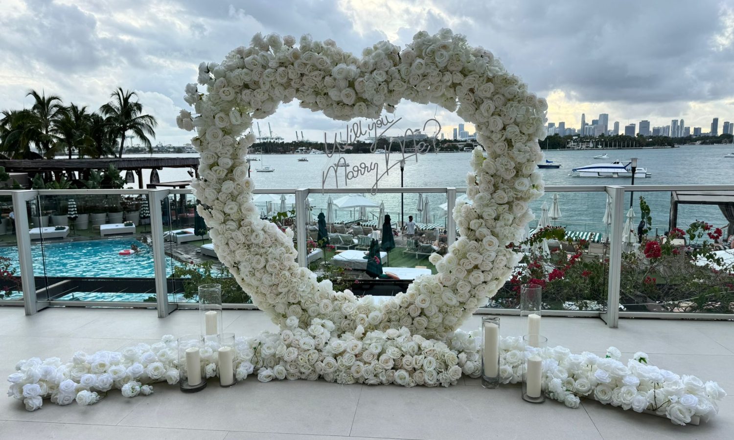 Heart Flowers Wall